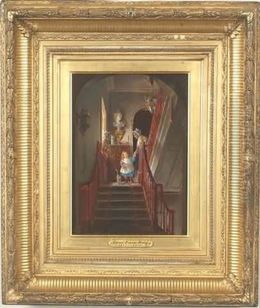 An Old Philadelphia Interior Oil Painting by Edward Lamson Henry