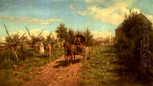 Leaving Home Oil Painting by Edward Lamson Henry