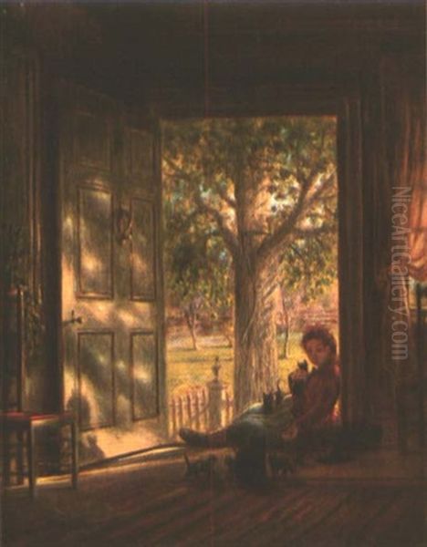 In The Glow, Sunset Oil Painting by Edward Lamson Henry