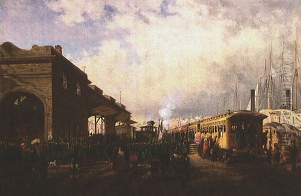 Departing For The Seat Of War From New Jersey Oil Painting by Edward Lamson Henry