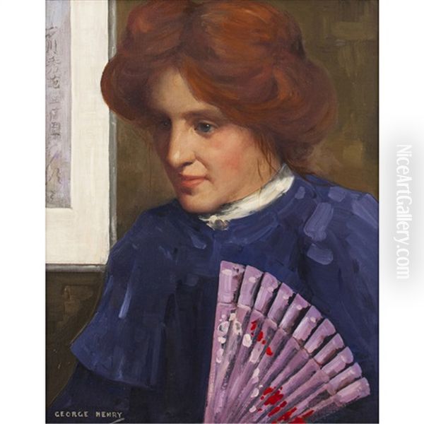 The Japanese Fan Oil Painting by George Henry