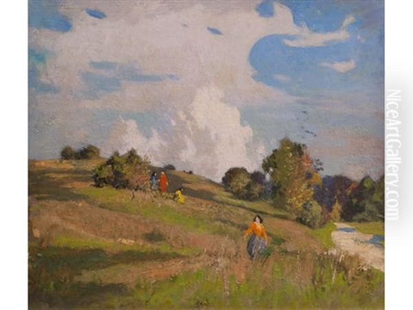 Summer On The South Downs Oil Painting by George Henry