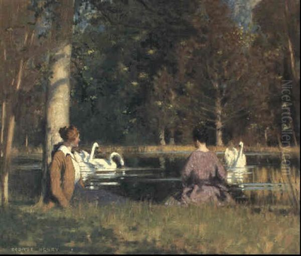 Leisure Moments Oil Painting by George Henry