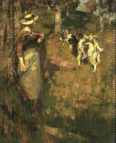 The Goatherd Oil Painting by George Henry