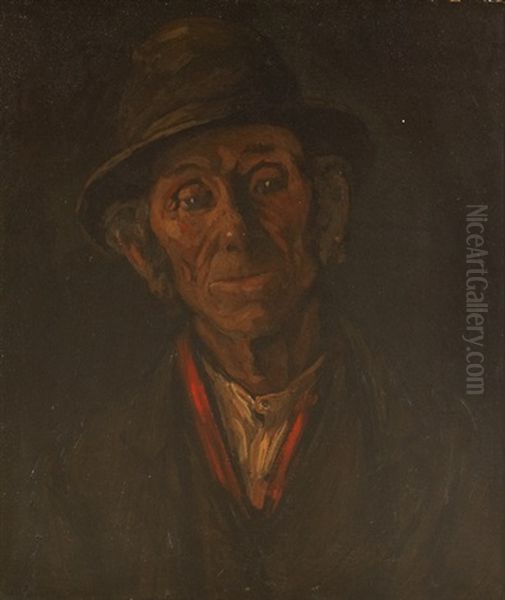 Portrait Of An Old Achill Man Oil Painting by Grace Henry