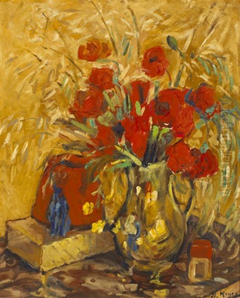 Still Life With Poppies Oil Painting by Grace Henry