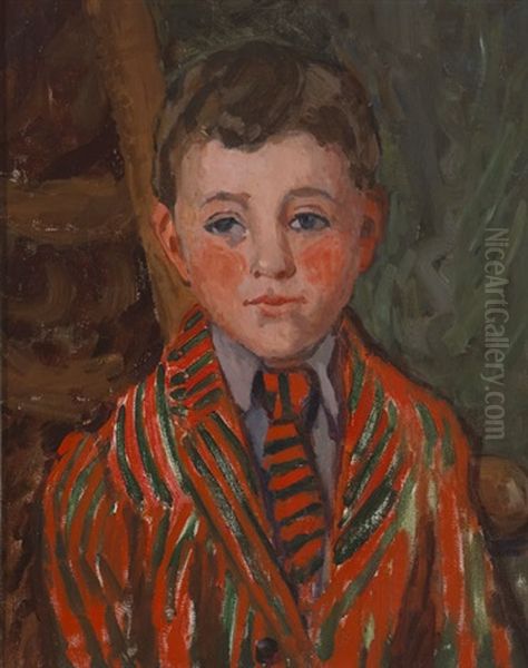 School Boy In Striped Blazer by Grace Henry