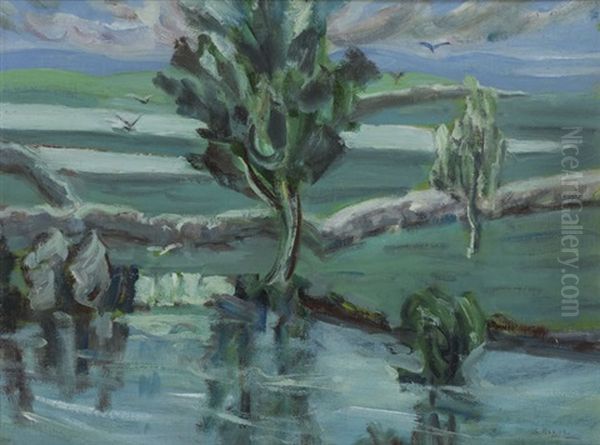 Floods, Ennis, County Clare Oil Painting by Grace Henry