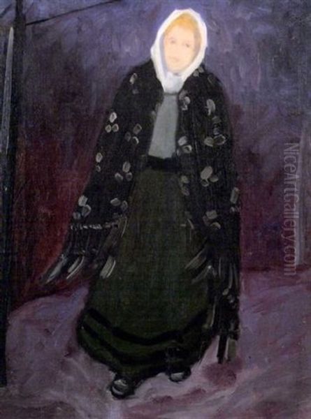 A Woman Wearing A Black Shawl by Grace Henry