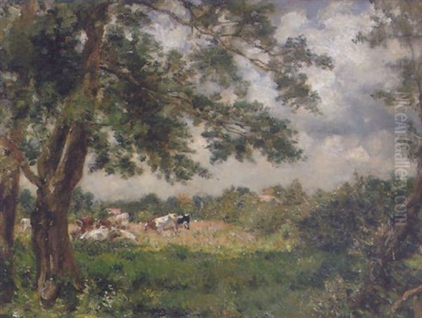 Lush Meadows Oil Painting by James Levin Henry