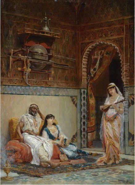 In The Harem Oil Painting by Filippo Baratti