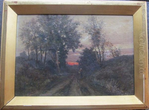 Coucher De Soleil Oil Painting by Victor Henry