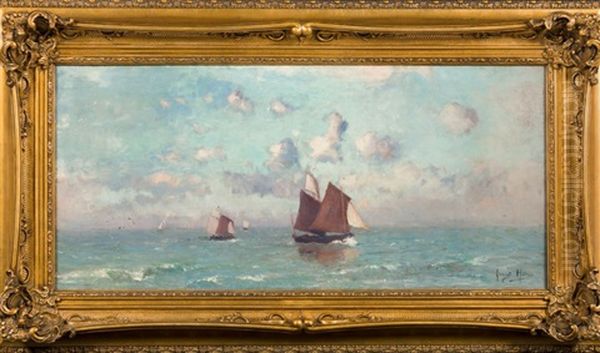 Barque De Peche Par Legere Brise Oil Painting by Frans Hens