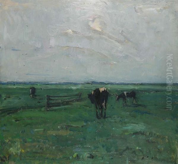 Vaches Au Pre Oil Painting by Frans Hens