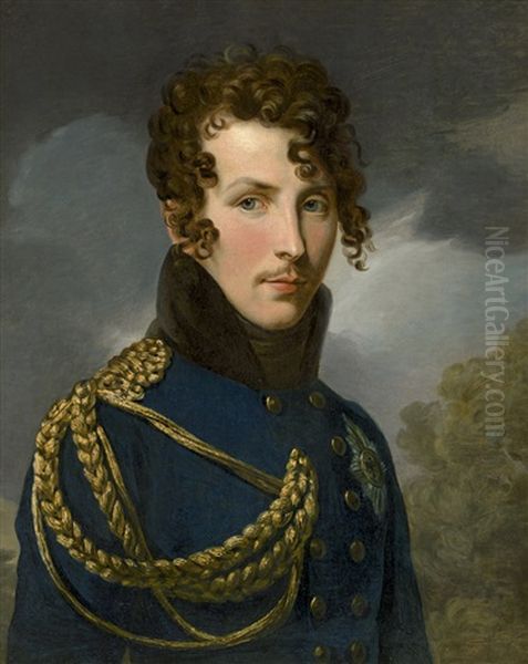 Portrait Prinz Wilhelm Von Preusen D. A. In Der Uniform Des Brandenburgischen Dragoner-regiments Prinz Wilhelm Oil Painting by Wilhelm Hensel