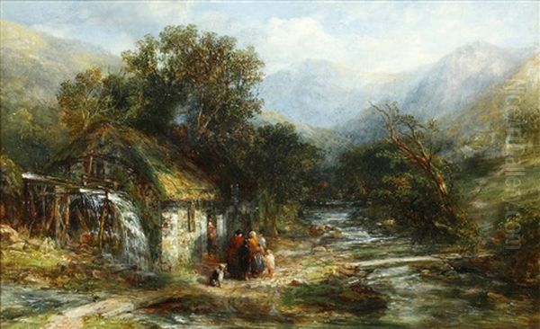 The Eglwseg Hills And Crags Near Llangollen, North Wales Oil Painting by Frederick Henry Henshaw