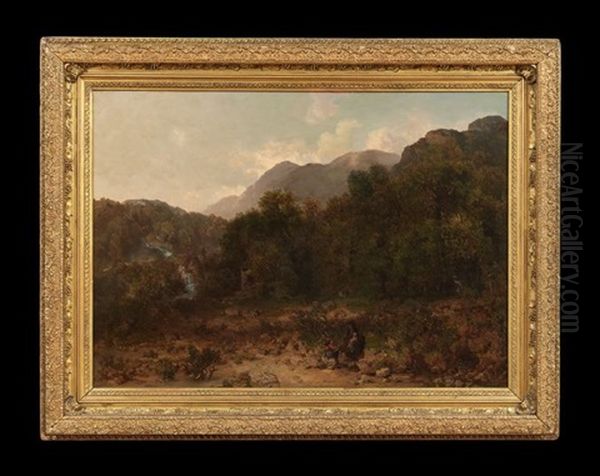 Landscape With Figures Oil Painting by Frederick Henry Henshaw