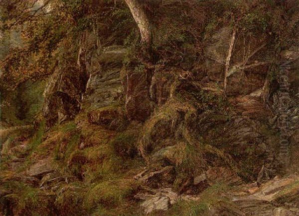 The Riverbank Oil Painting by Frederick Henry Henshaw