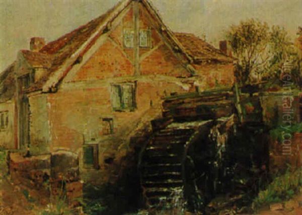 Wash Mill, Yardley, Worcestershire Oil Painting by Frederick Henry Henshaw