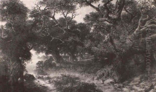 The Great Oak, Arden Forest, Warwickshire Oil Painting by Frederick Henry Henshaw