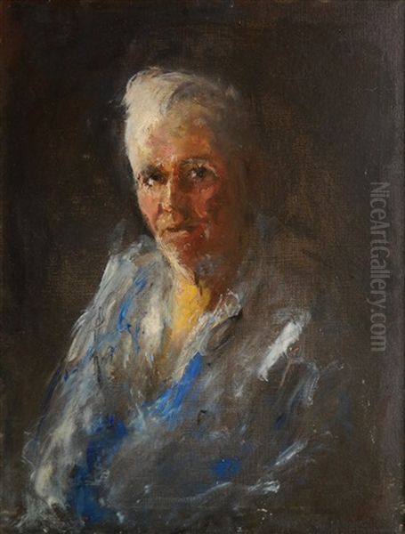 White Haired Man Oil Painting by Glenn Cooper Henshaw