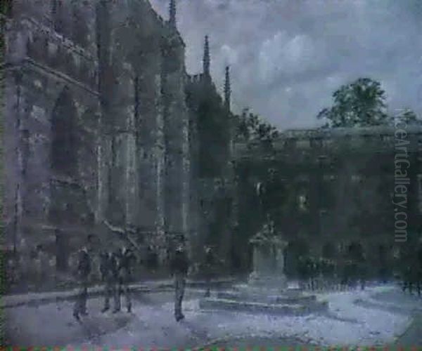 The School Yard, Eton Oil Painting by George Moore Henton