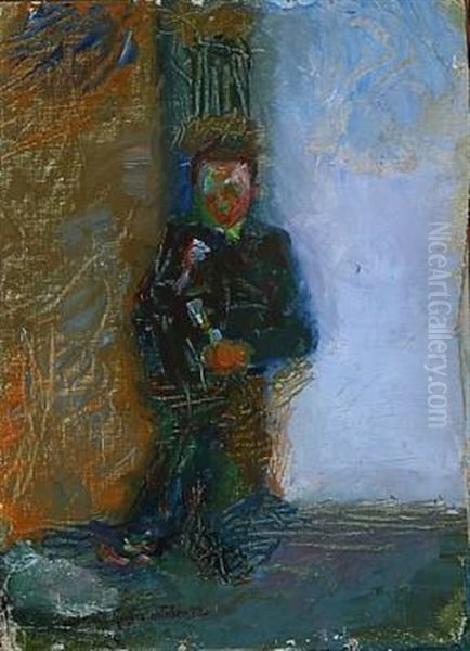 A Seated Man Oil Painting by Gudmund Herman Peter Hentze