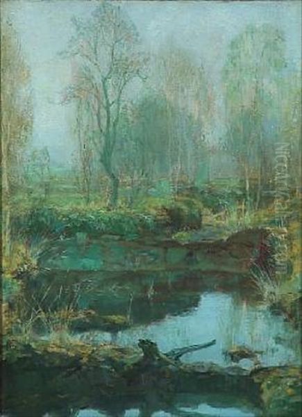 Taage I Mosen Oil Painting by Gudmund Herman Peter Hentze