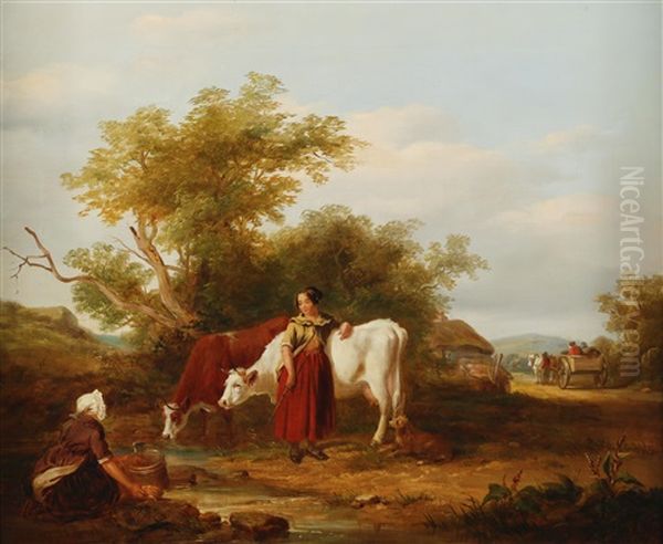 Bauerliche Idylle Oil Painting by Isaac Henzell