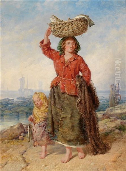 Heimkehrende Fischerfrau Oil Painting by Isaac Henzell