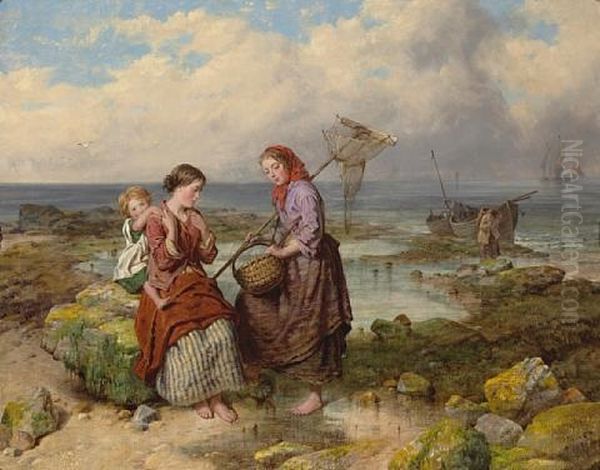 The Young Shrimpers Oil Painting by Isaac Henzell