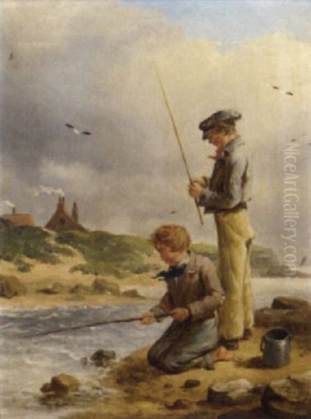 Fishing By The Estuary Oil Painting by Isaac Henzell