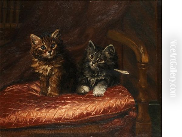 Kittens Oil Painting by Wilson Hepple