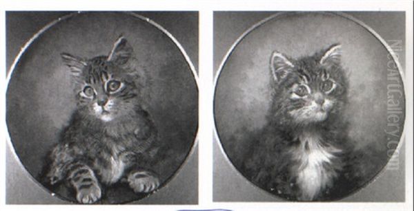 Portraits Of Tabby Kittens Oil Painting by Wilson Hepple