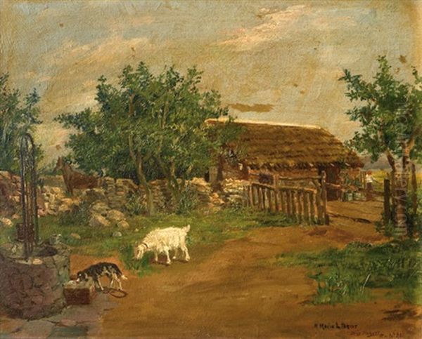 Rancho Con Cabra Oil Painting by Juan Bautista Diogenes Hequet