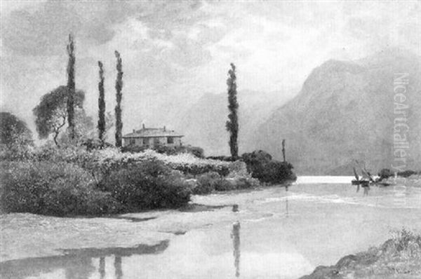 Bei Torbole, Gardasee Oil Painting by Theodor Her