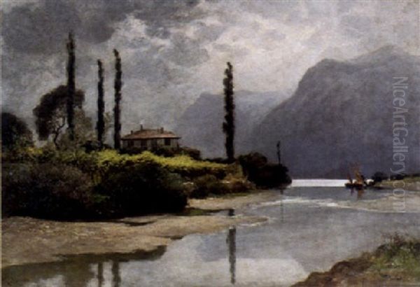 Bei Torbole, Gardasee Oil Painting by Theodor Her