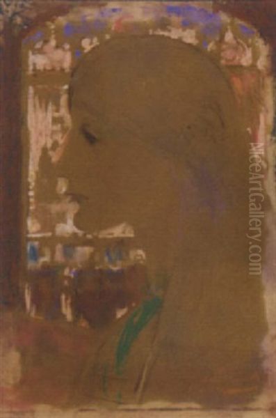 Portrait Of A Girl In Profile Oil Painting by James Watterston Herald