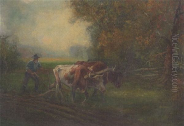 Working In The Fields Oil Painting by Cyril Wiseman Herbert