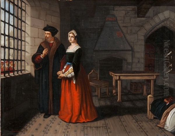 Sir Thomas More & His Daughter Oil Painting by John Rogers Herbert