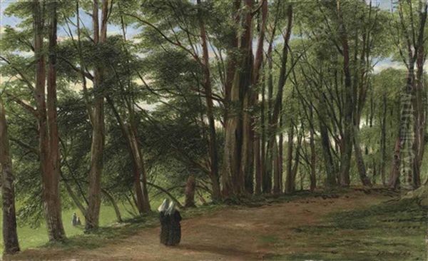 The Nuns Walk, Vespers Oil Painting by John Rogers Herbert