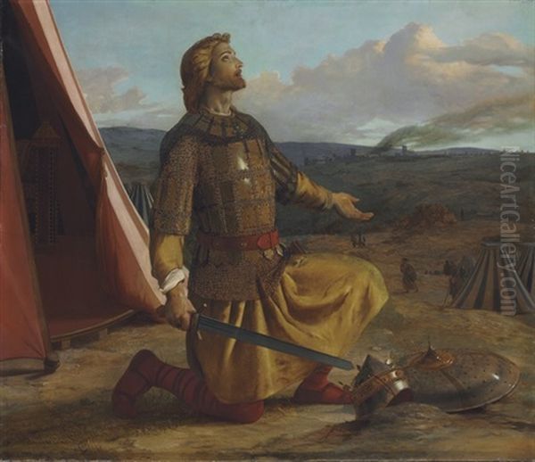 Richard The Lionheart Giving Thanks For Victory Oil Painting by John Rogers Herbert