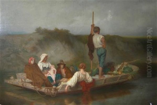 A Christian Family Fleeing Oil Painting by John Rogers Herbert