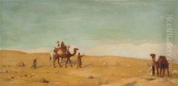 A Well In The Valley Of Moses, Sinai Desert Oil Painting by John Rogers Herbert