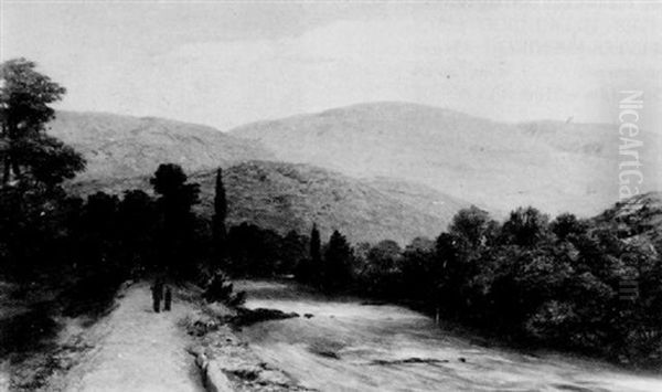 Landscape With A River Oil Painting by John Rogers Herbert