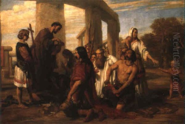 The First Introduction Of Christianity Into Britain Oil Painting by John Rogers Herbert