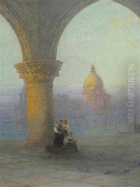 The Doges Loggia, Venice At Dawn Oil Painting by Sydney Herbert