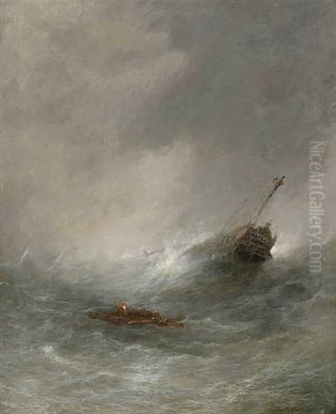 Shipwreck Oil Painting by Sydney Herbert