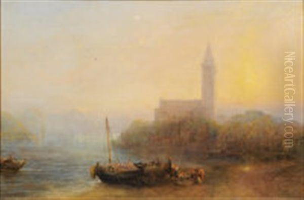 Rovigno (rovinj) On The Adriatic Oil Painting by Sydney Herbert