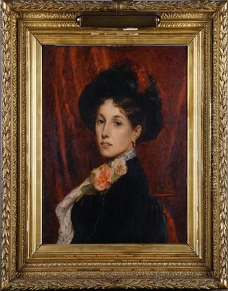 Portrait D'elegante Oil Painting by Leon Herbo